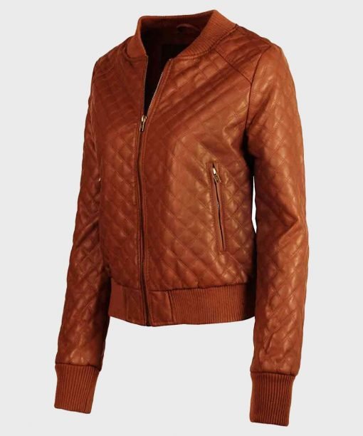 women's brown leather jacket