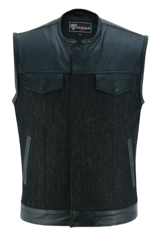 women's denim motorcycle vest
