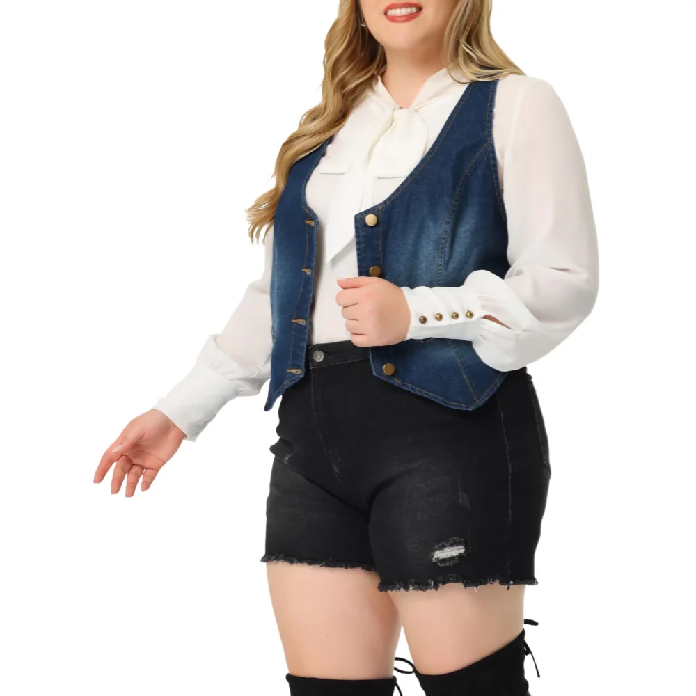 womens denim vests 3