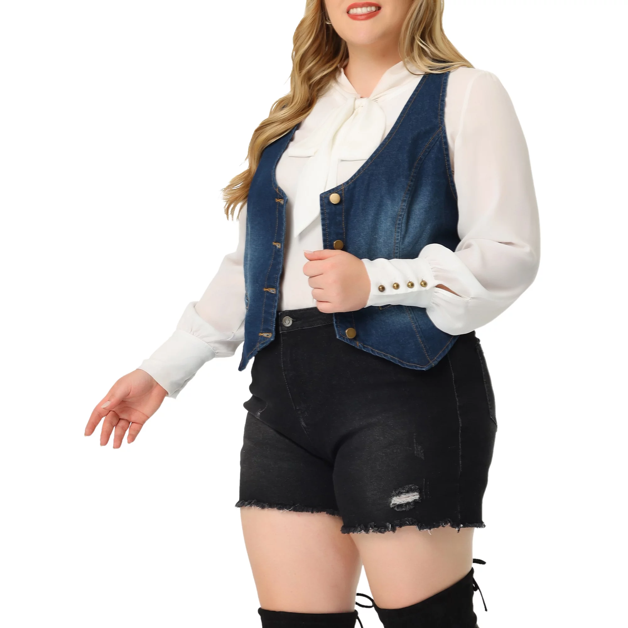 womens denim vests 3