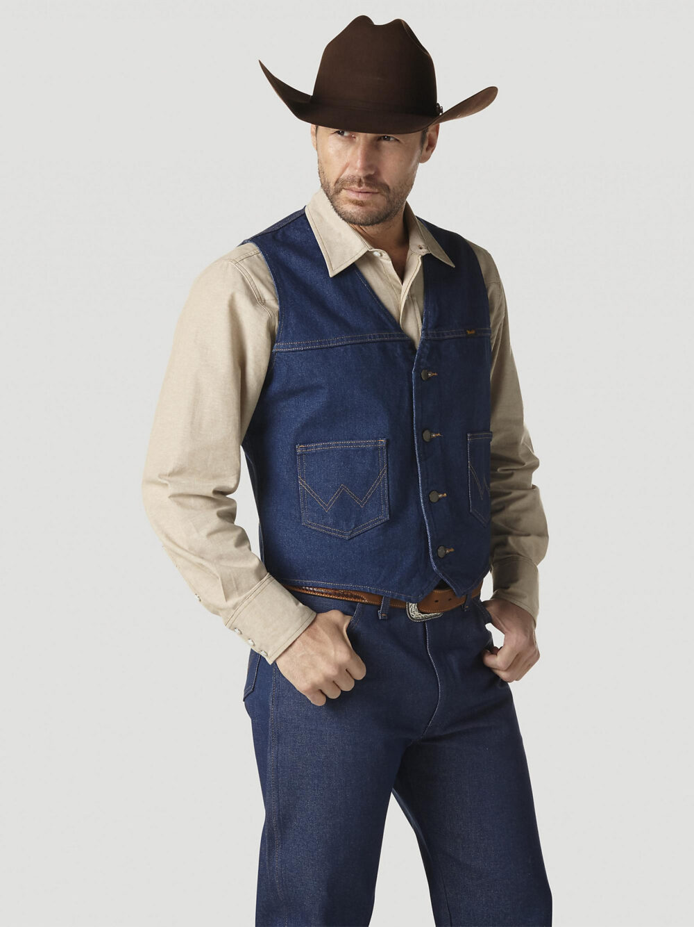 wrangler denim vest
