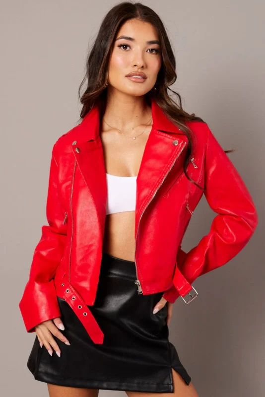 Biker Jacket Red