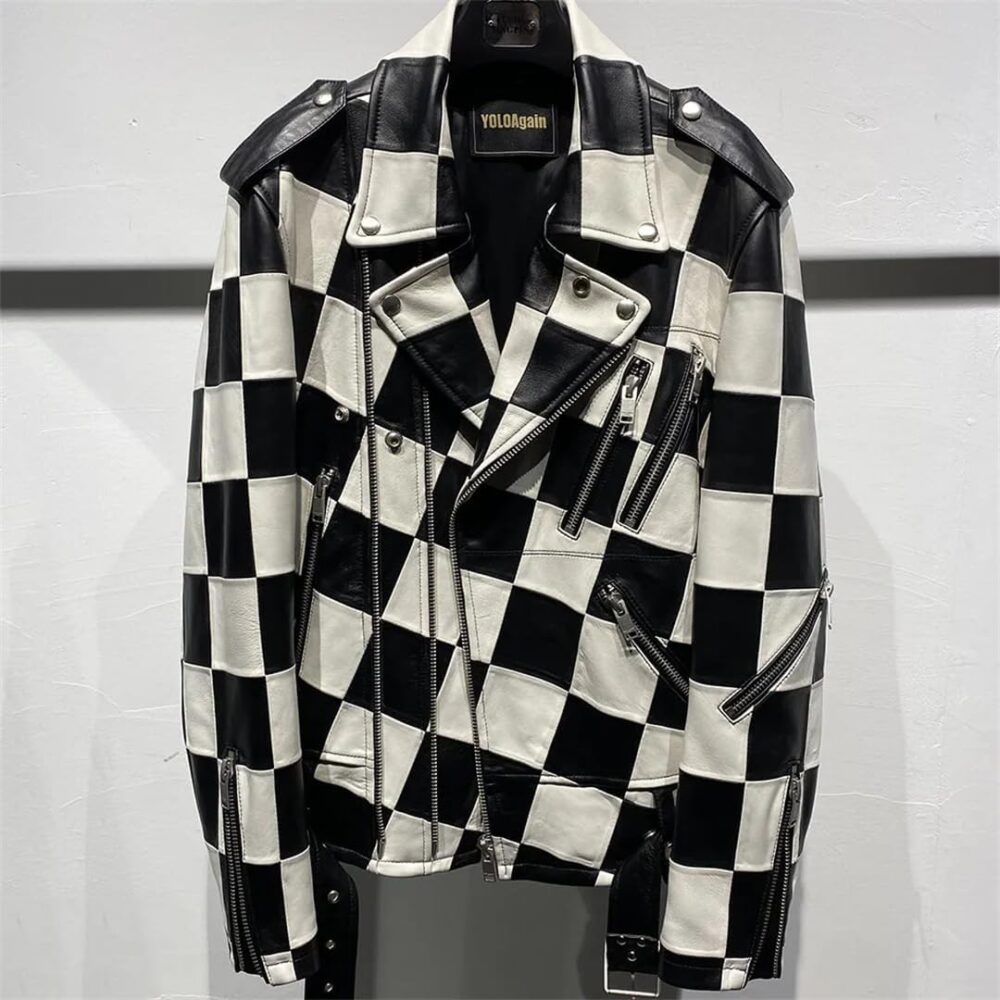 Black And White Motorcycle Jacket 2