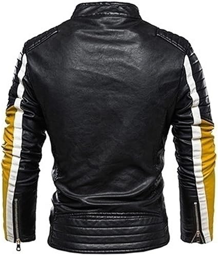 Black And Yellow Biker Jacket 2