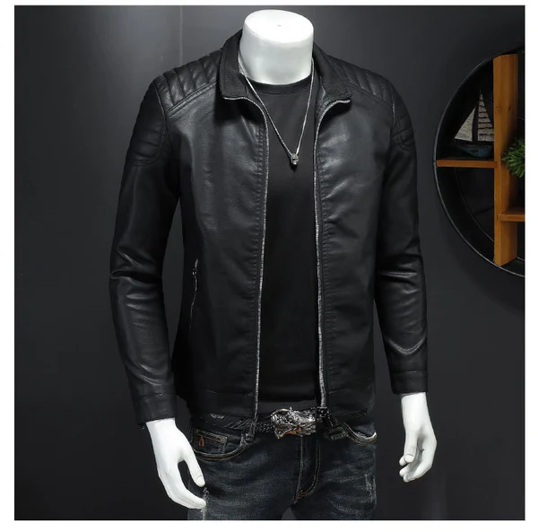 Black Biker Jacket Mens 3