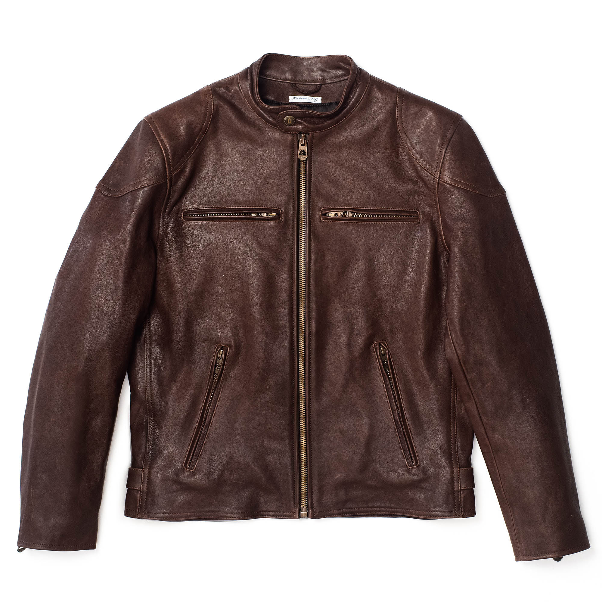 Brown Cafe Racer Jacket