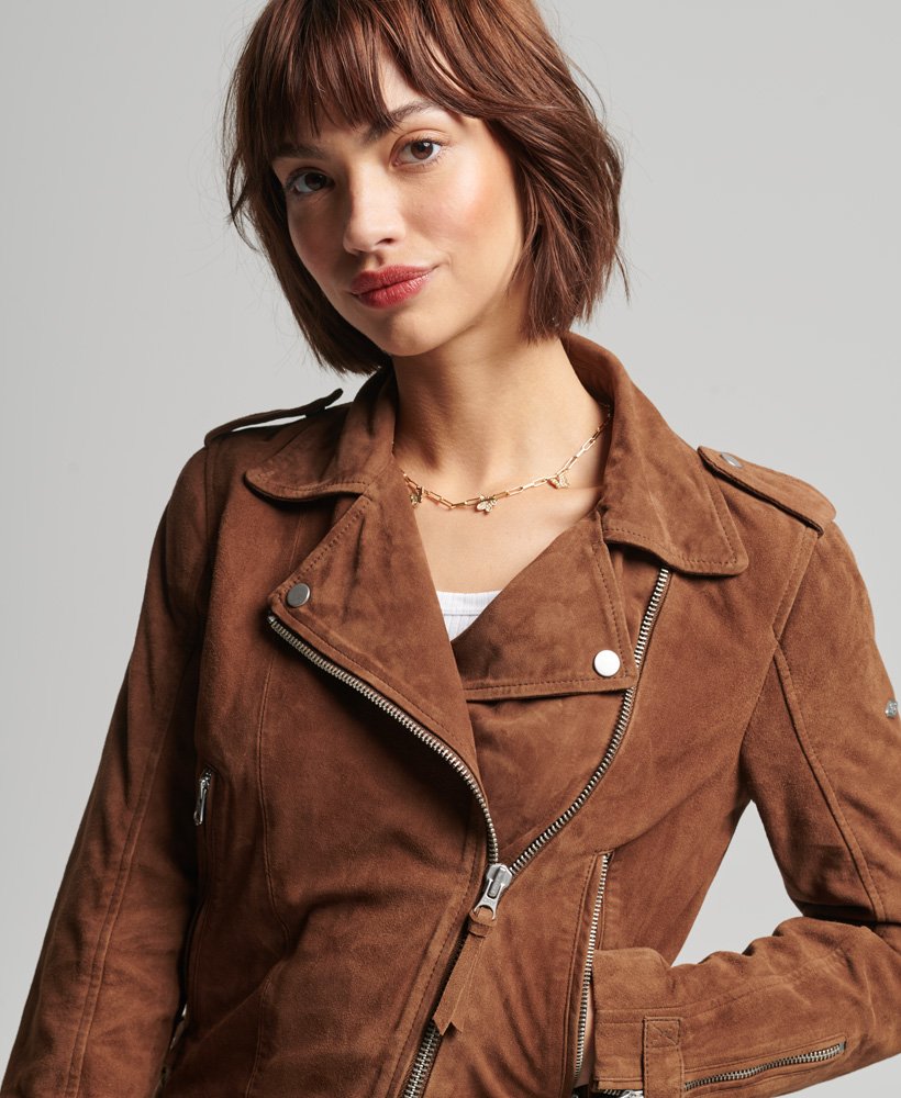 Brown Suede Biker Jacket 3