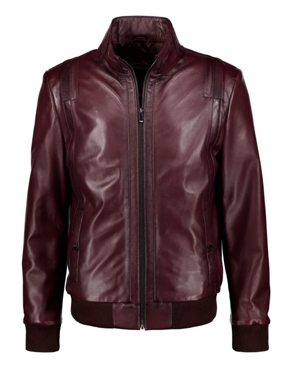 Burgundy Biker Jacket