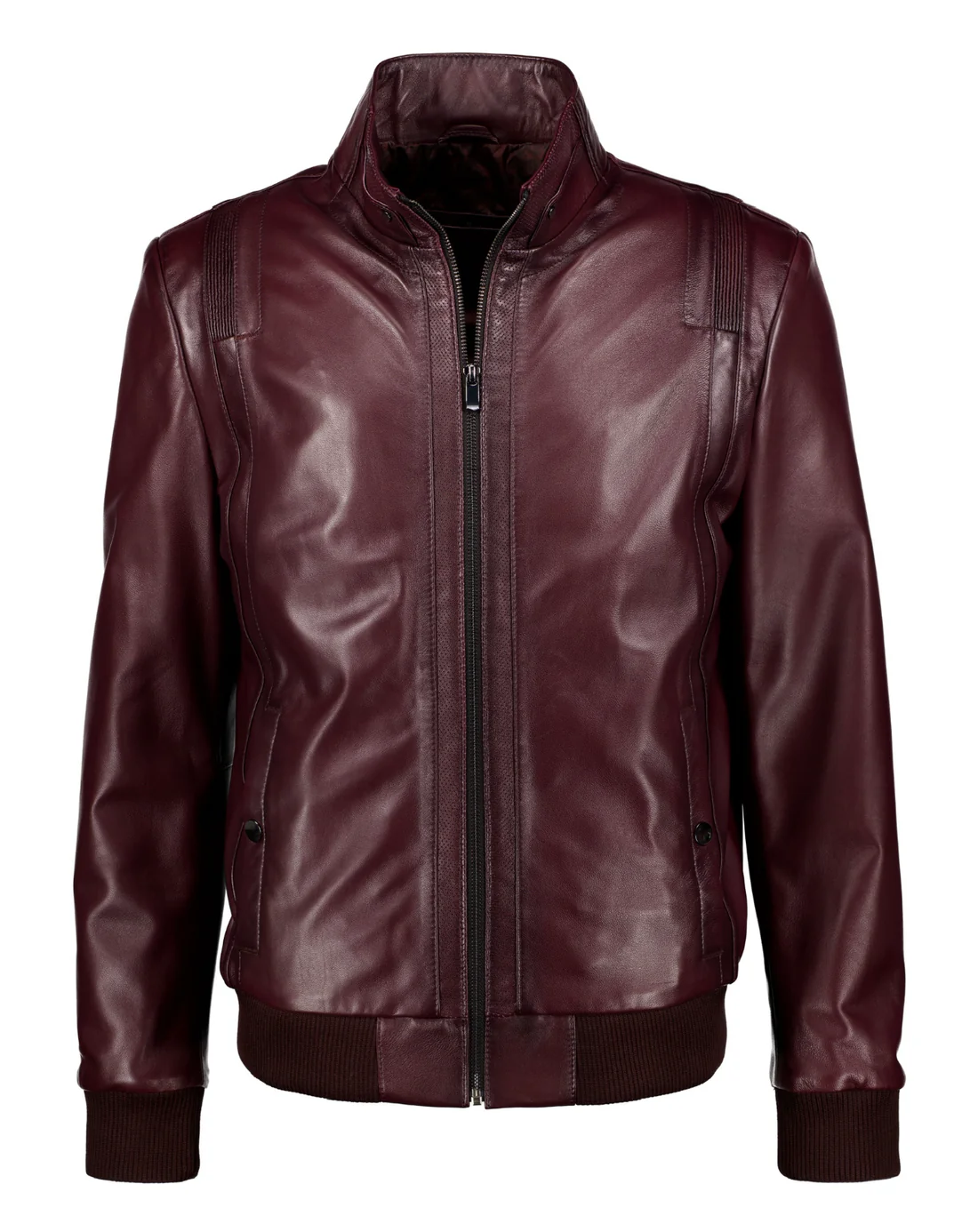 Burgundy Biker Jacket