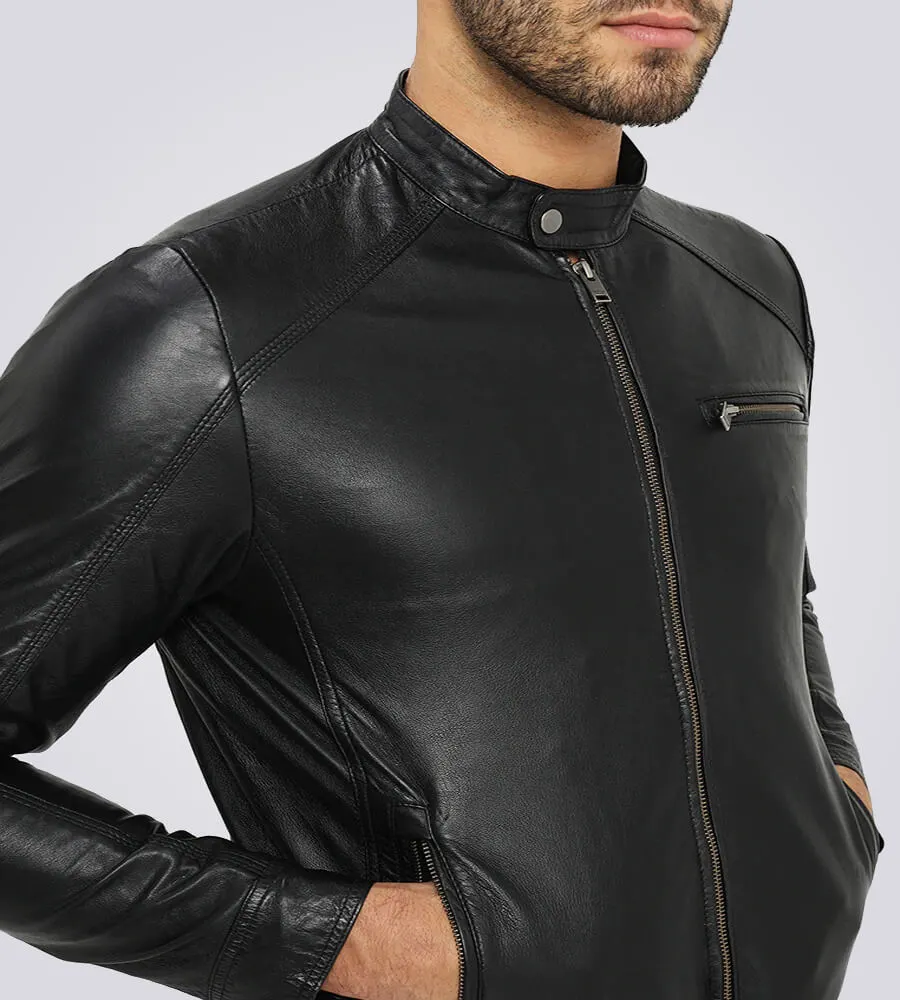 cafe racer leather jacket mens 3
