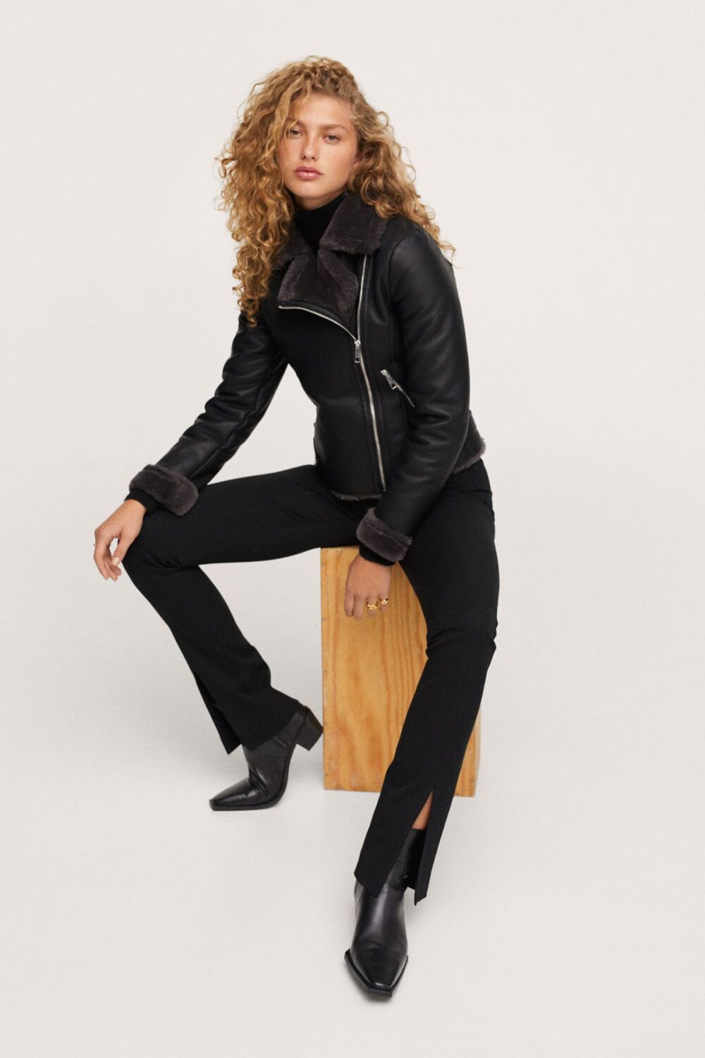 Faux Shearling Biker Jacket 3