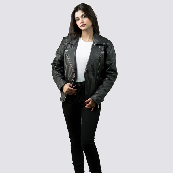 Girls Leather Biker Jacket 4