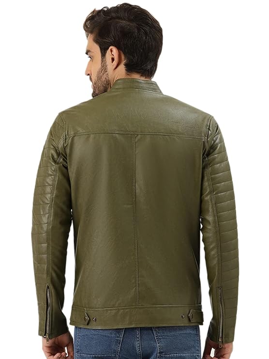 Green Faux Leather jacket 2