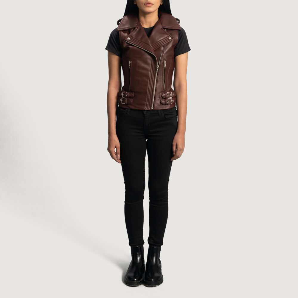 Ladies Long Leather Vest