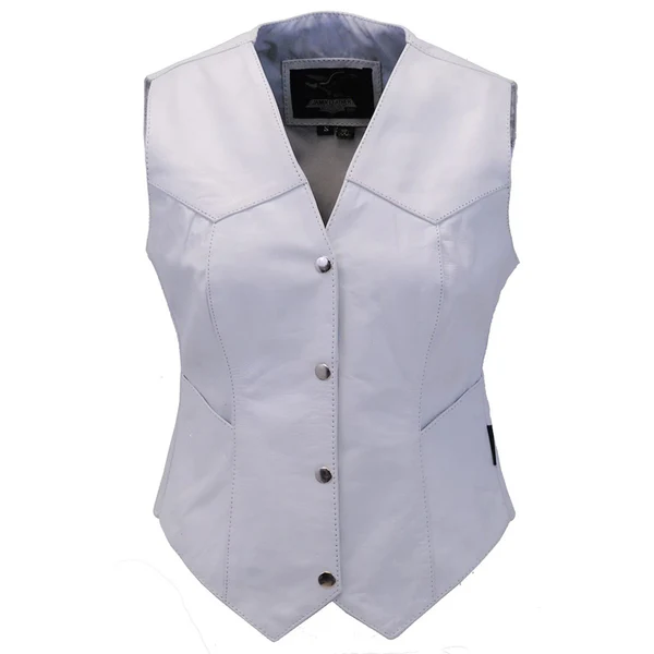 Ladies White Leather Vest