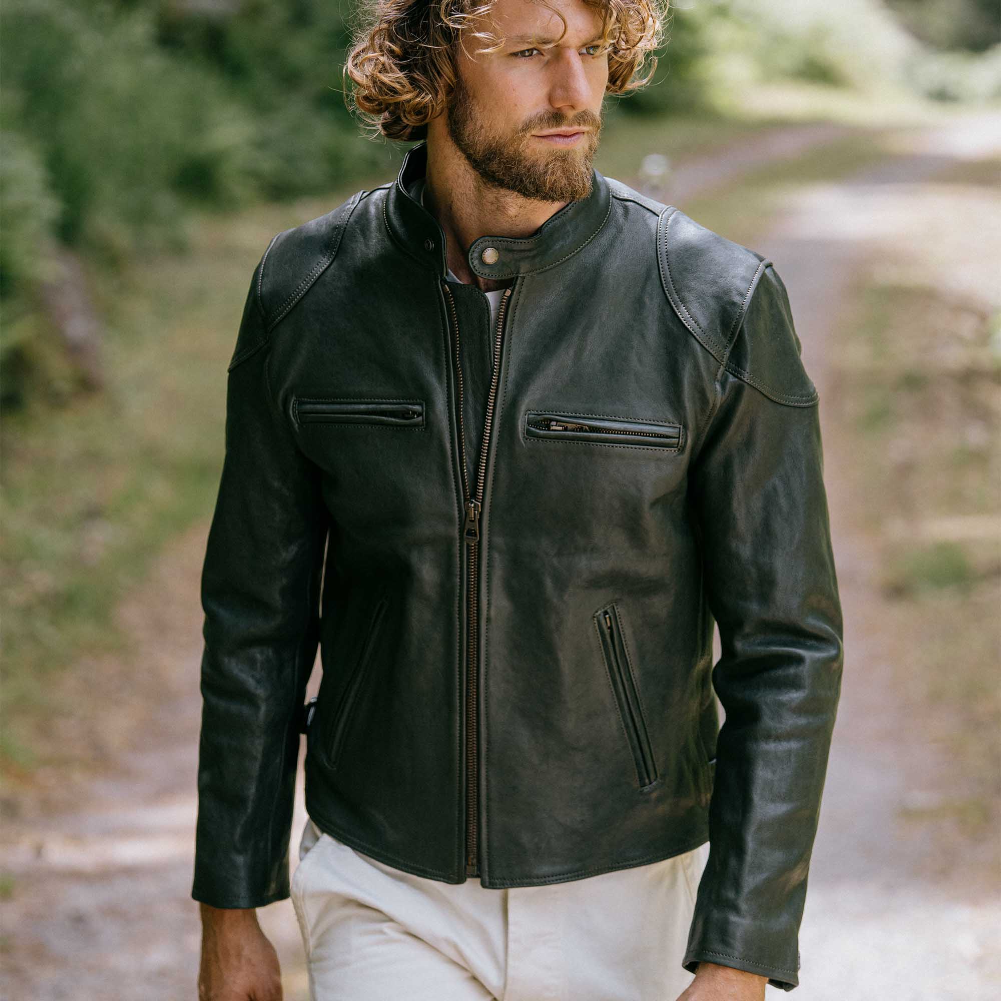 Leather Cafe Motorcycle Jacket