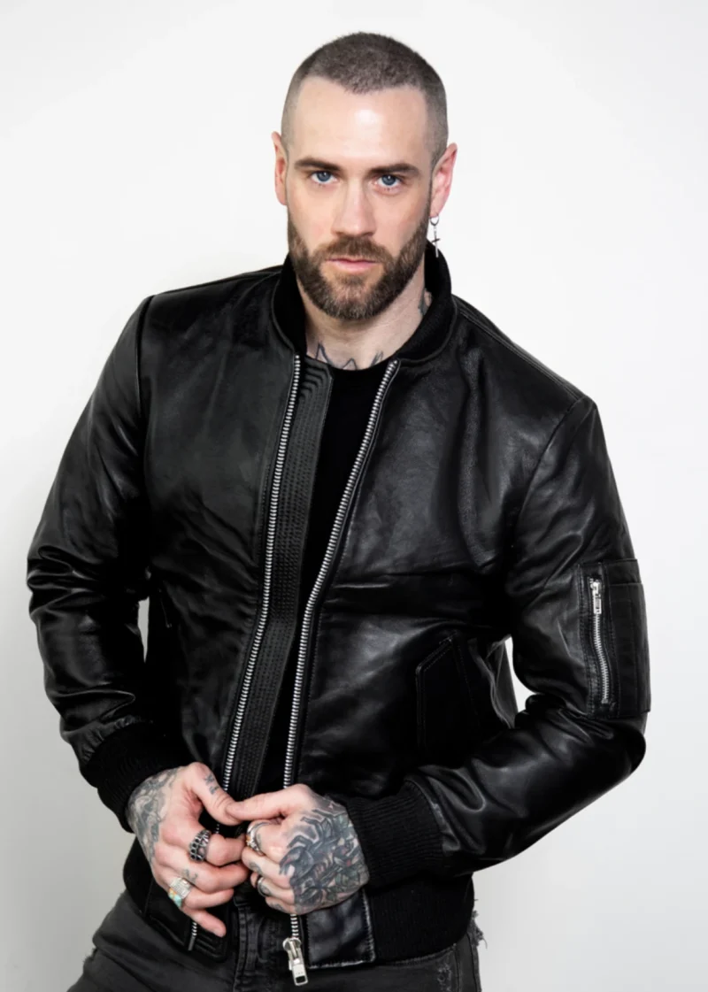 Mens Black Biker Jacket