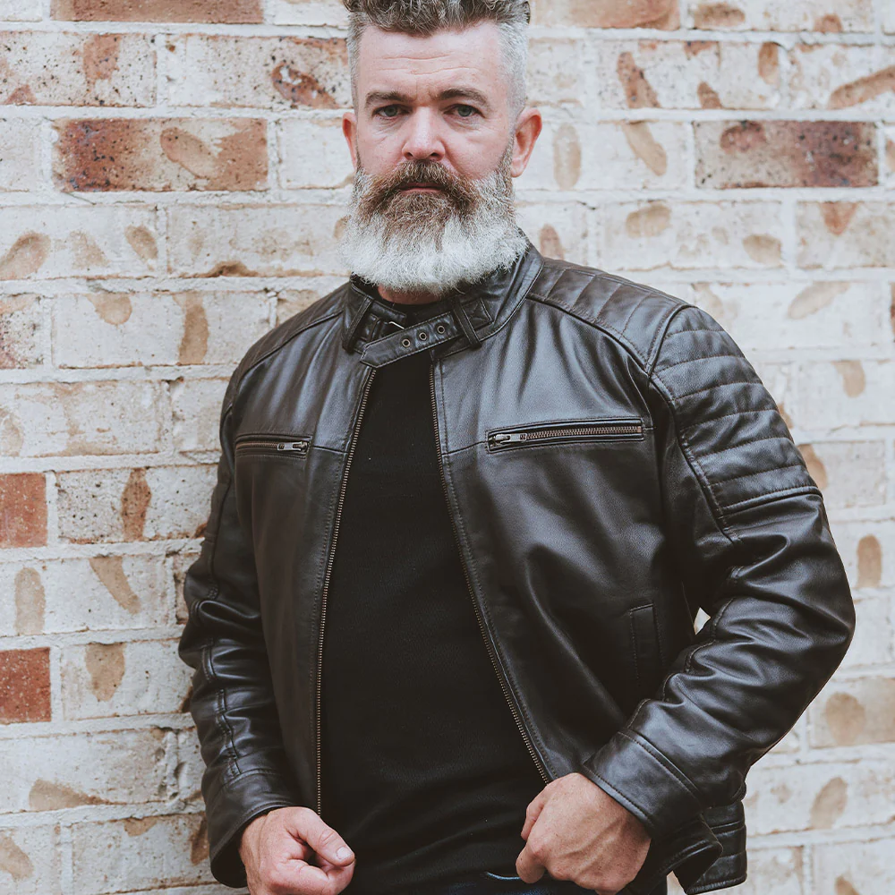 Mens Cafe Racer Leather Jacket