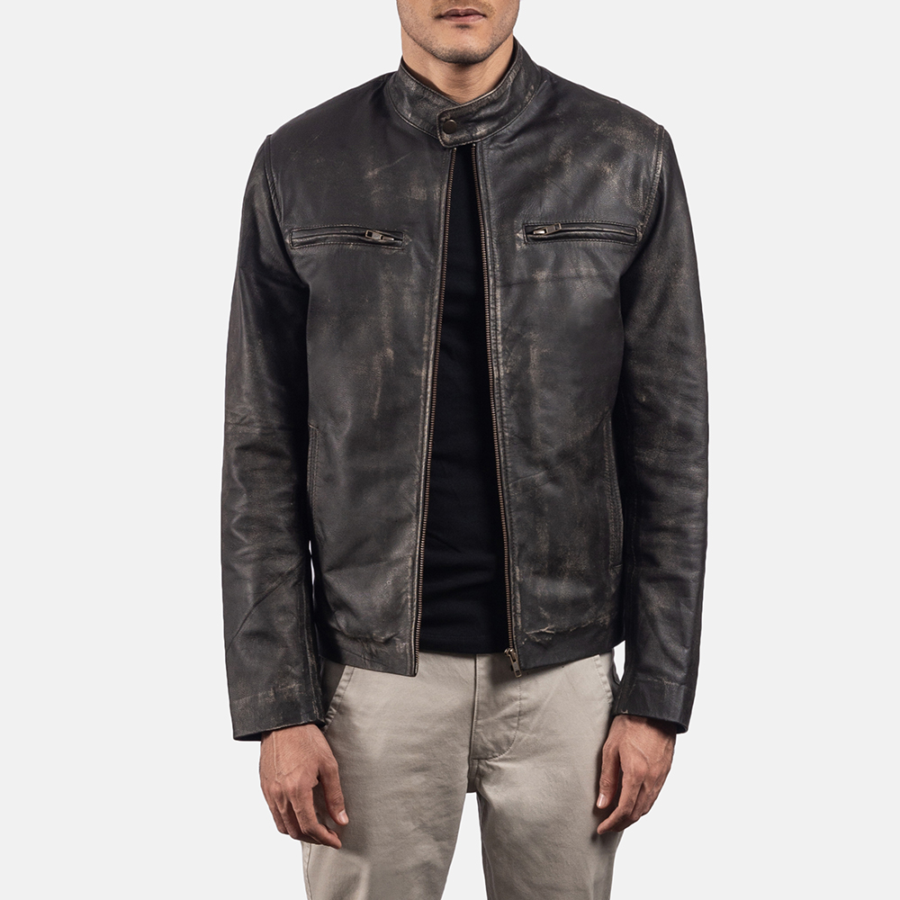 Mens Leather Biker Jacket