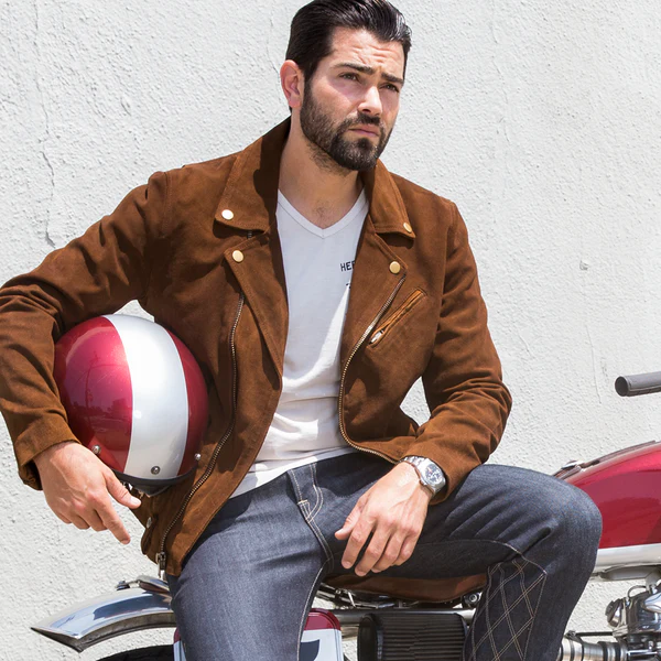 Mens Suede Biker Jacket 2