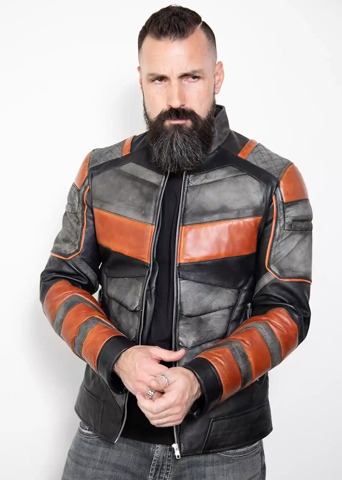 Motorcycle Armoured Leather Jacket