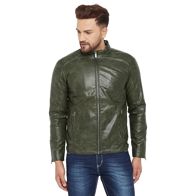 Olive Green Leather Jacket