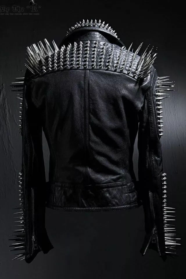 Punk Leather Jacket-Mens 2