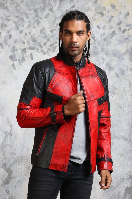 Red And Black Biker Jacket