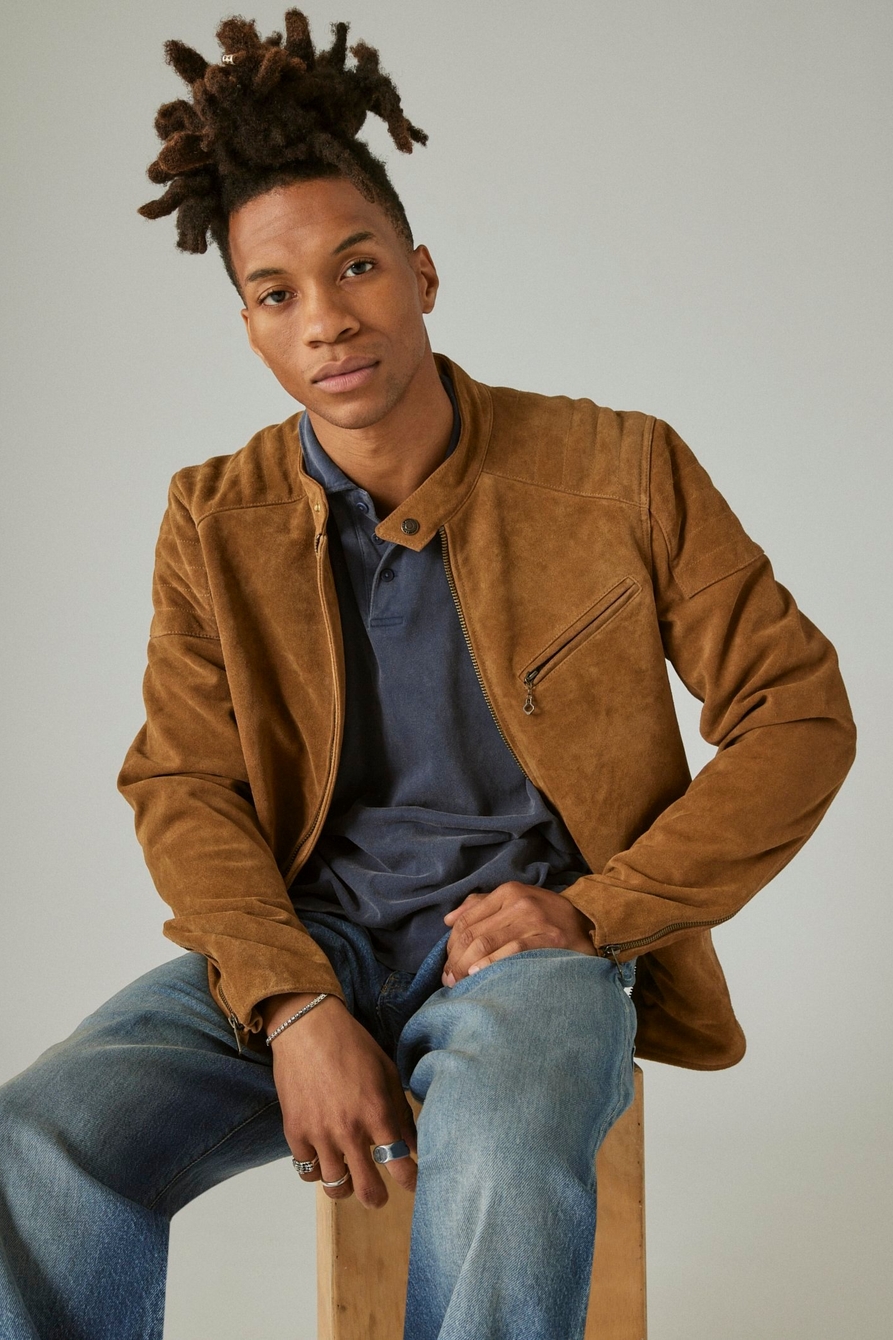 Suede Biker Jacket Men