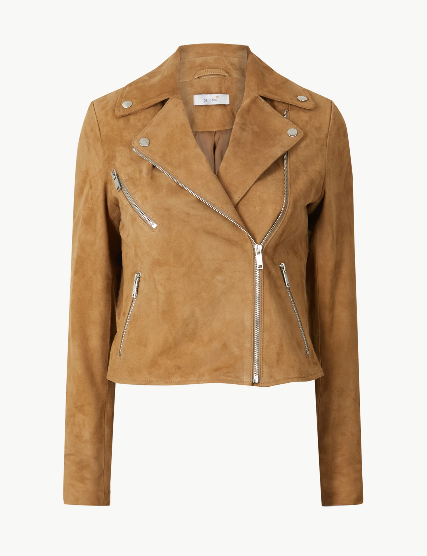 Suede Biker Jacket Womens