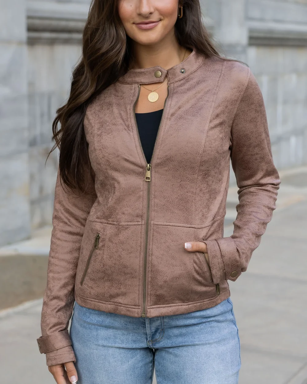 Suede Cafe Racer Jacket