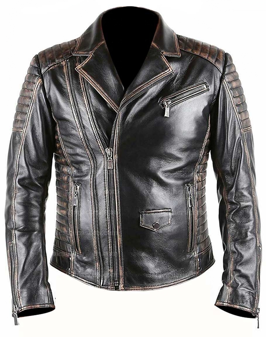 Vintage Leather Motorcycle Jacket