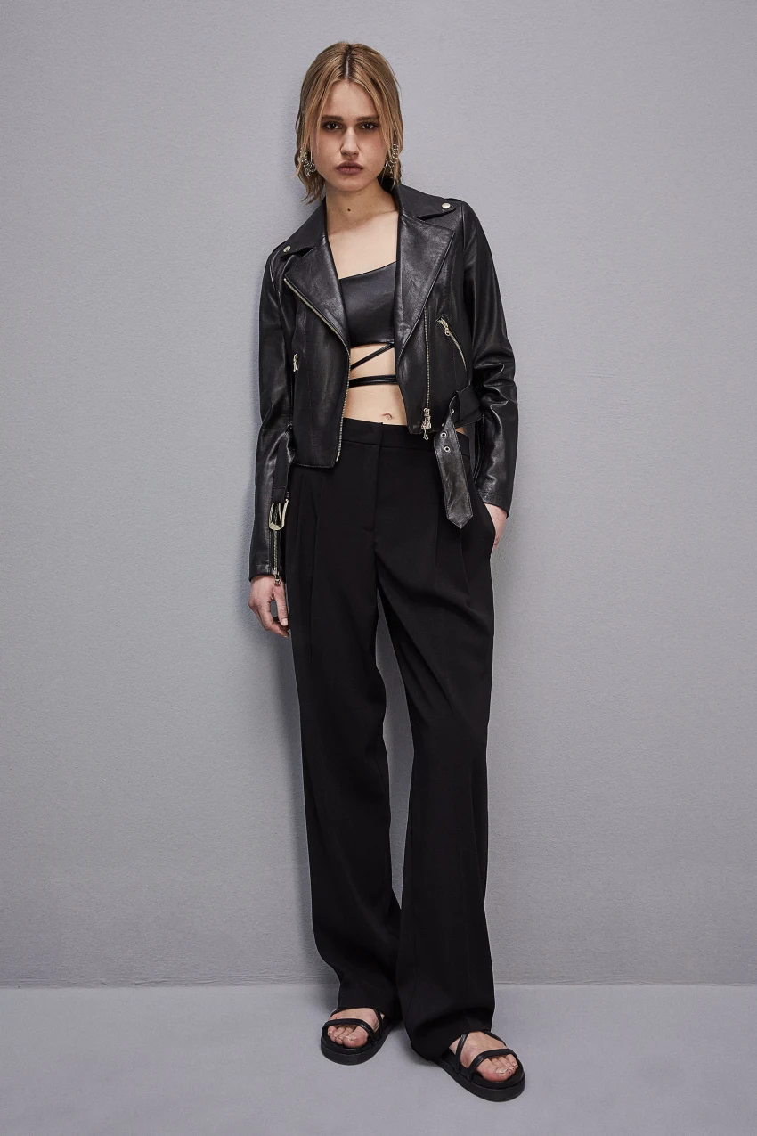 Woman Leather Motorcycle Jacket 4
