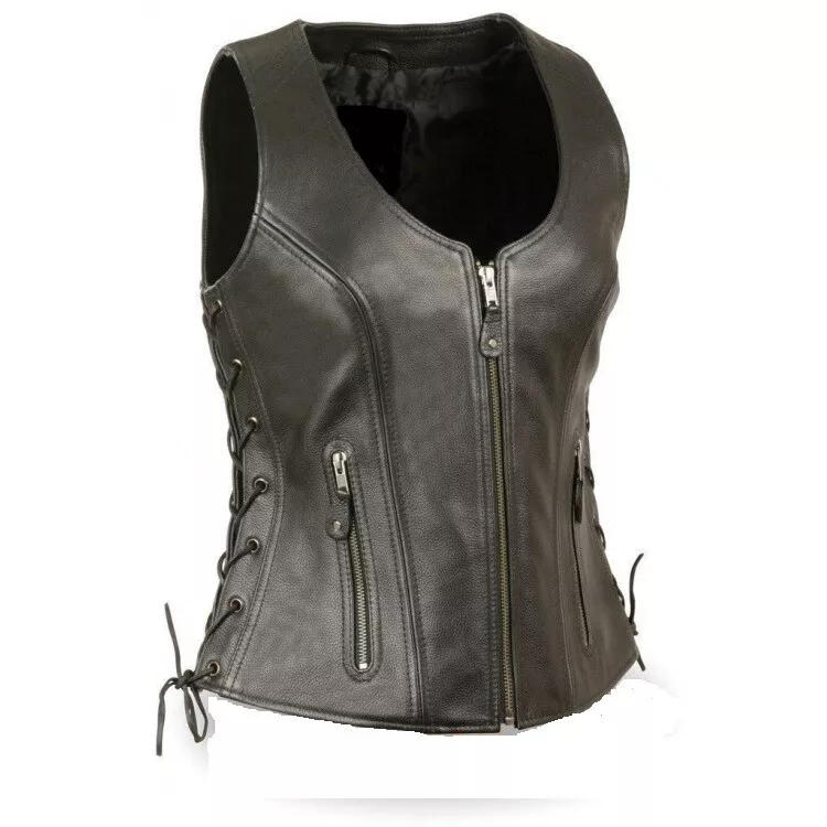 Womens Leather Motorcycle Vest