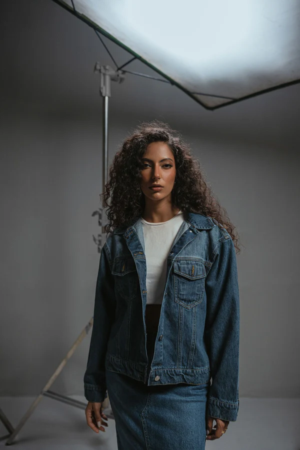 dark blue womens denim jacket
