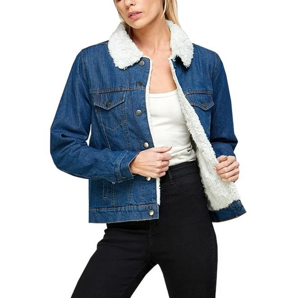 denim jacket sherpa womens