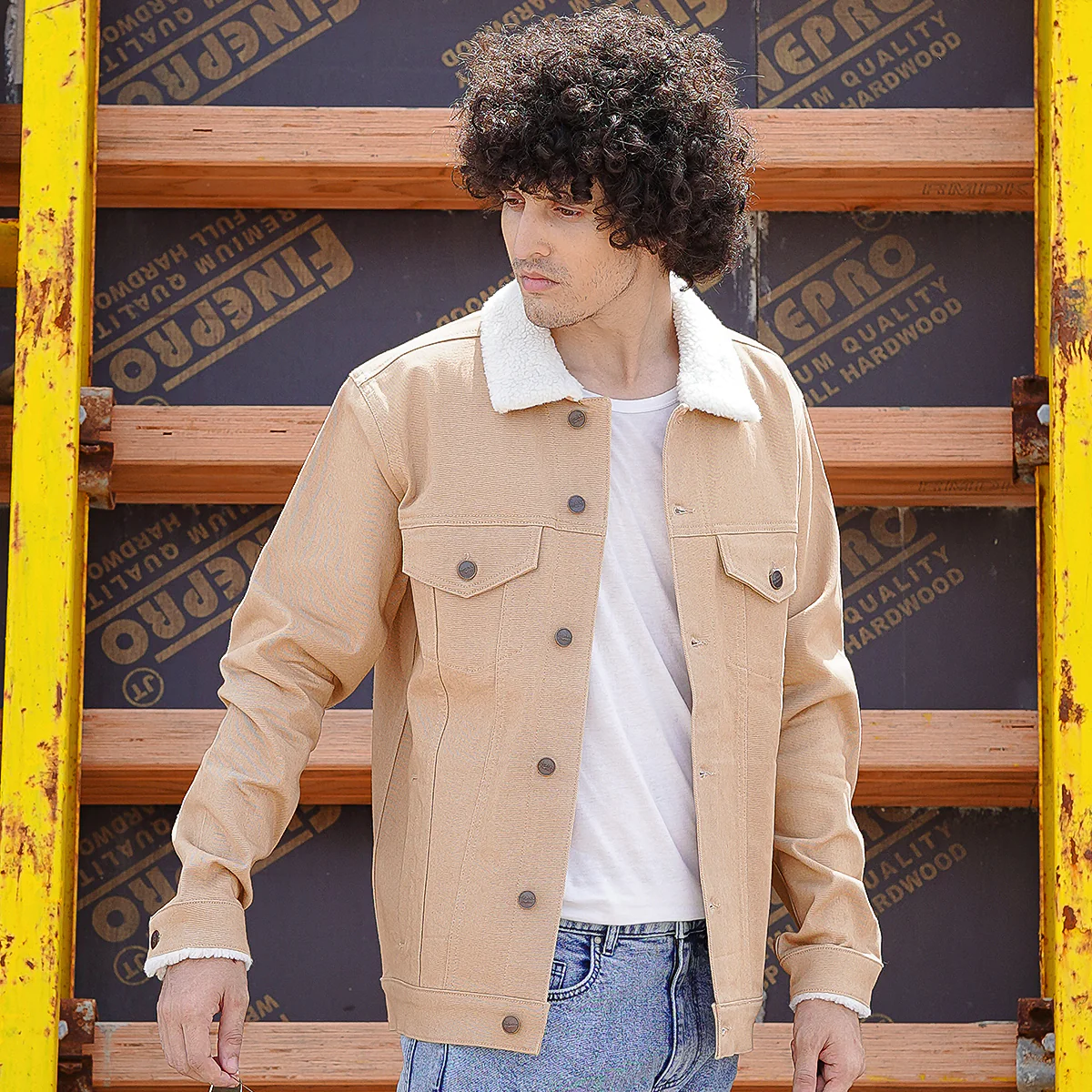 denim jacket with sherpa
