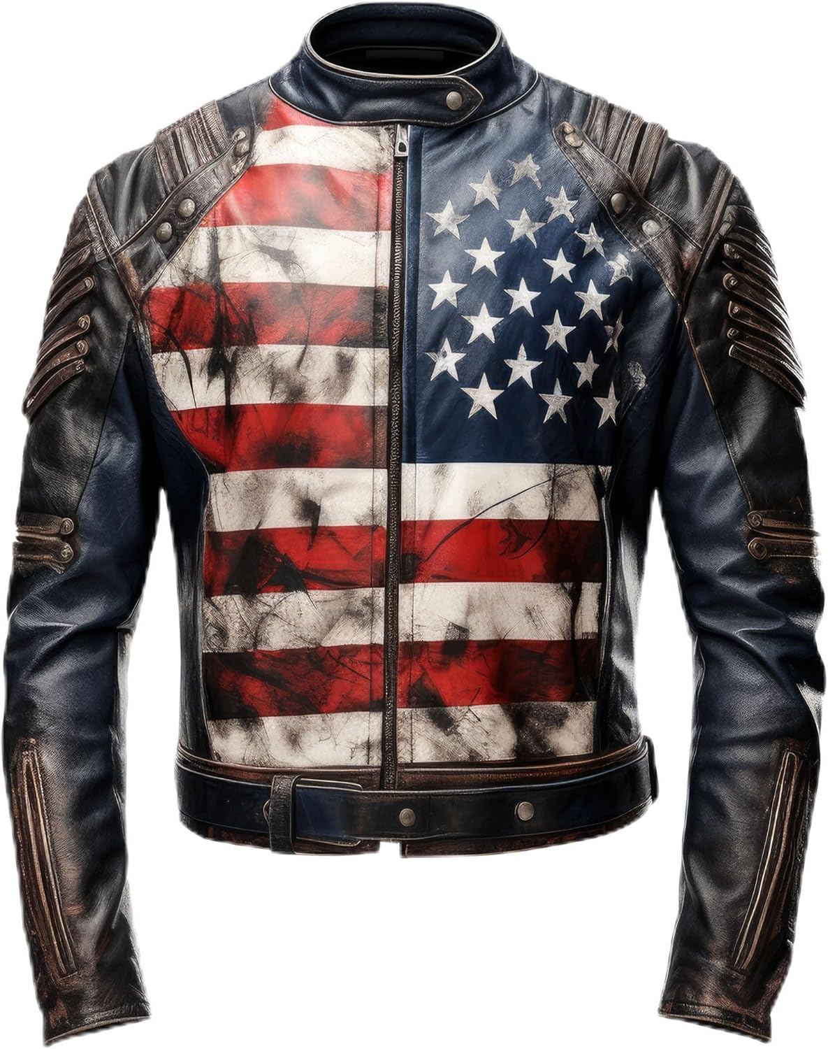 American Flag Leather Motorcycle Jacket 3