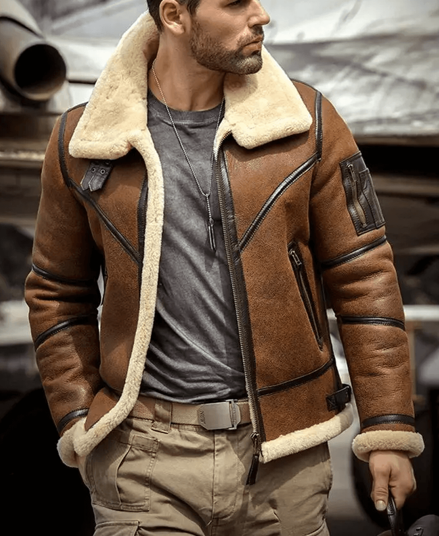 Aviator Leather Bomber Jacket