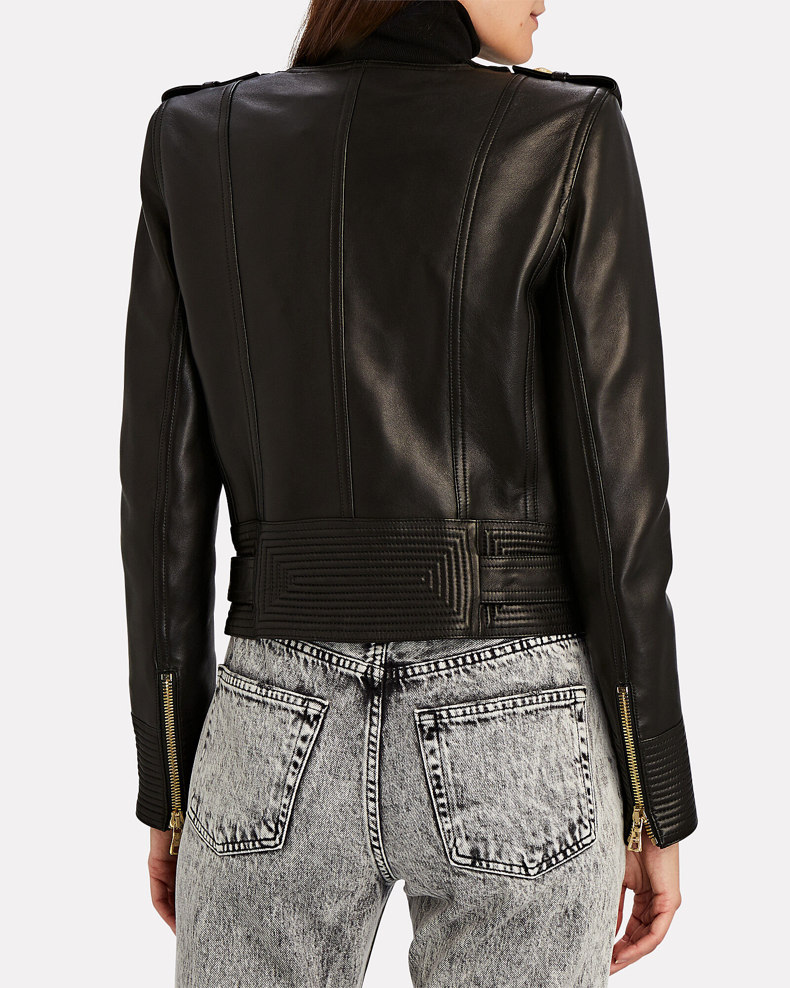 Balmain Leather Motorcycle Jacket 4