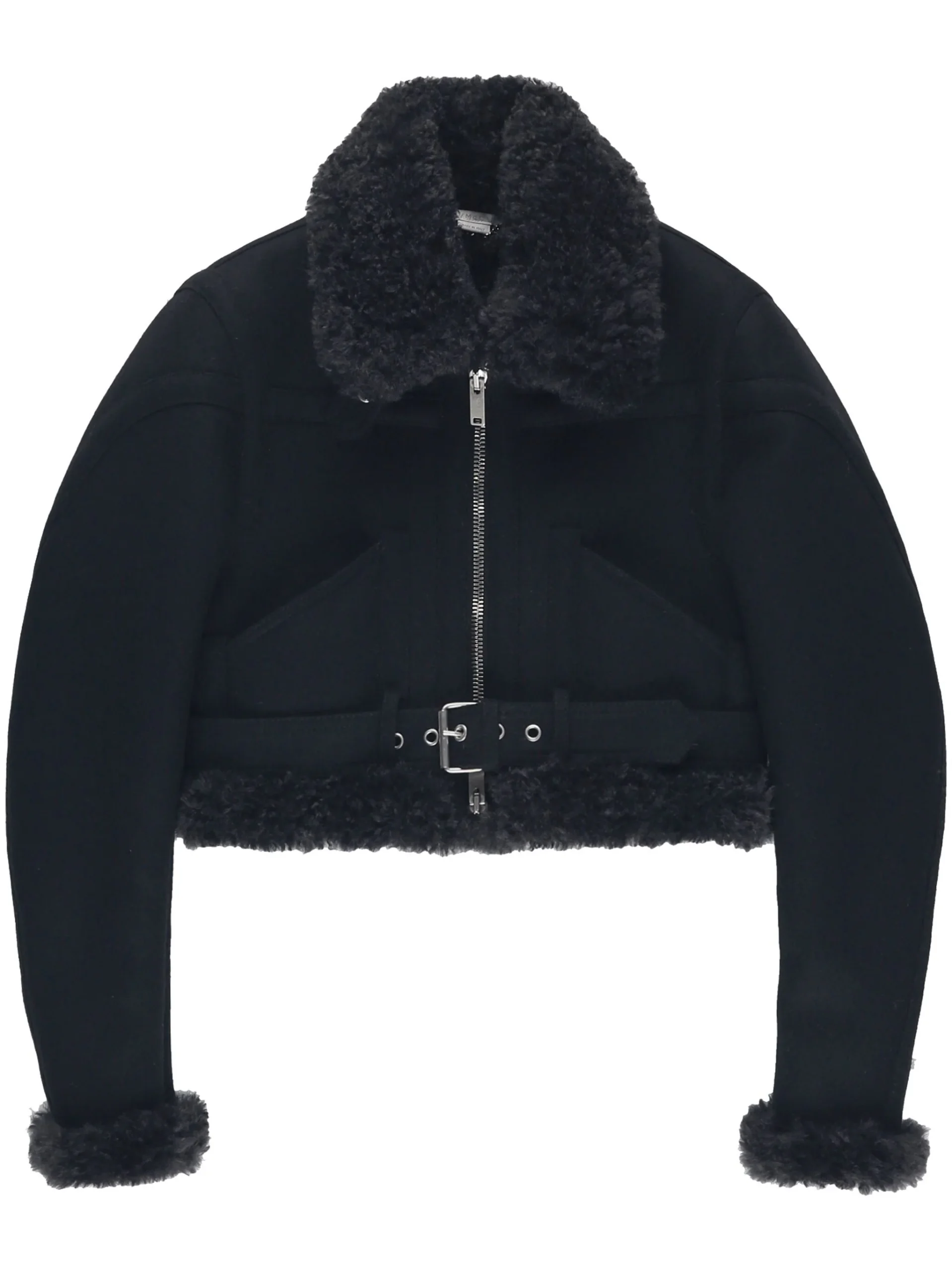 Black Cropped Aviator Jacket