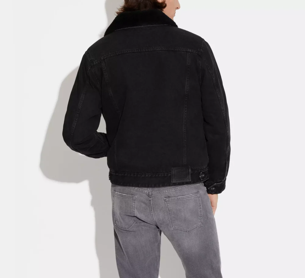 Black Denim Sheepskin Jacket 2
