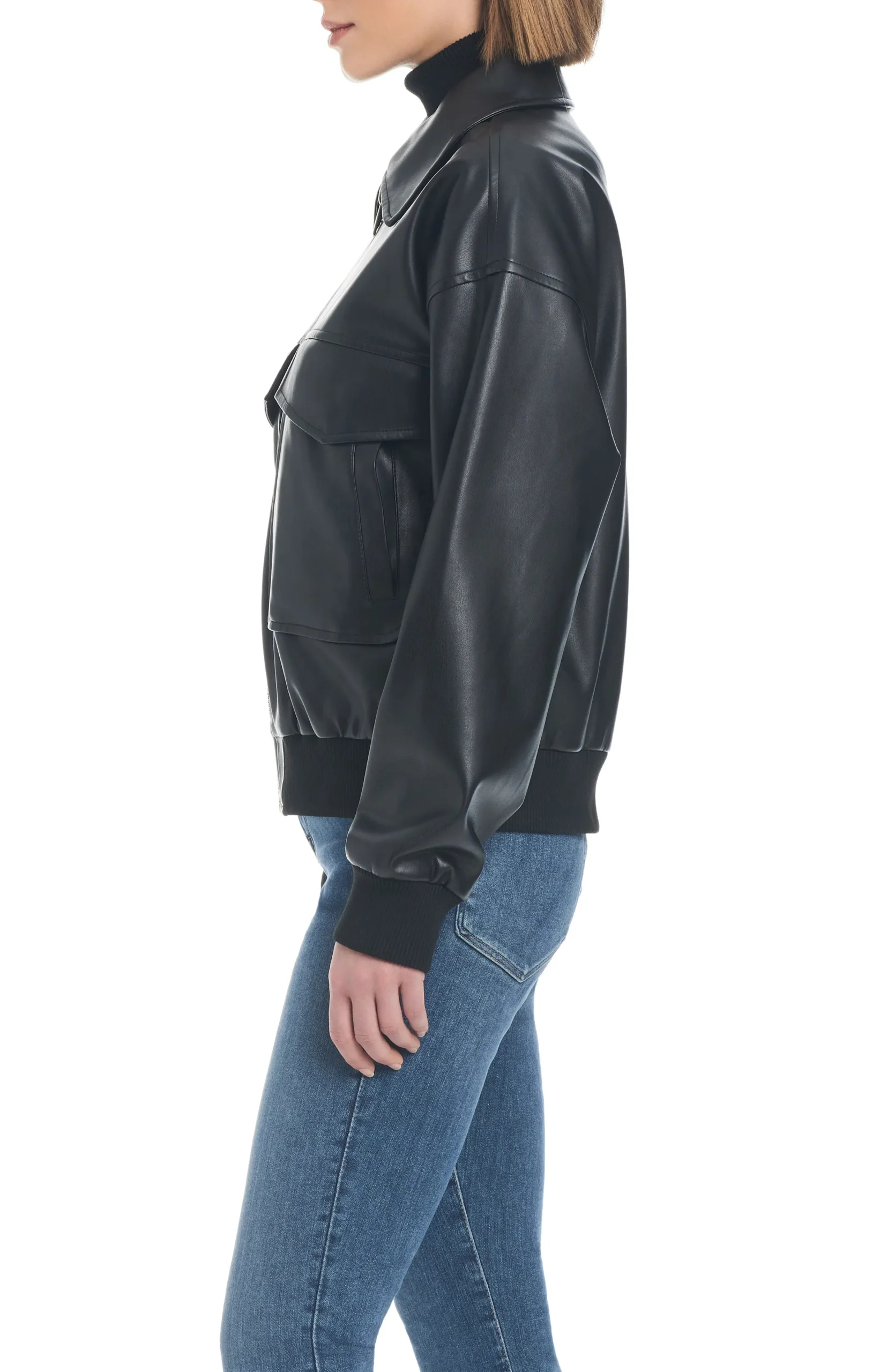 Black Leather Aviator Jacket