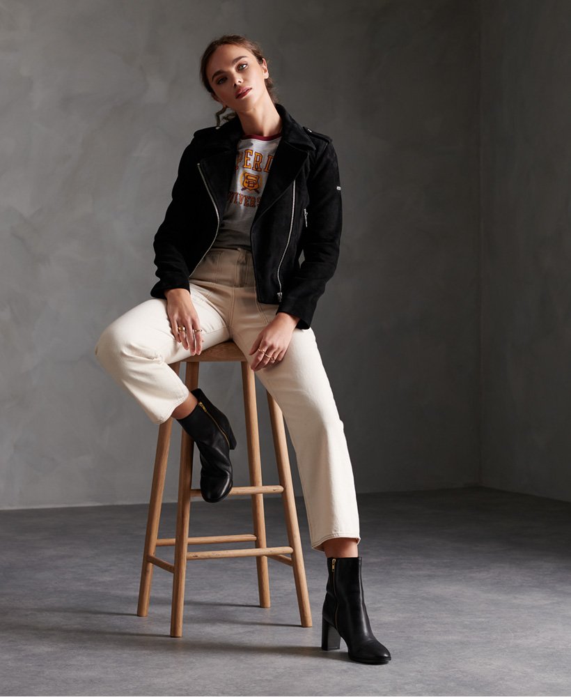 Black Suede Jacket For Women 1