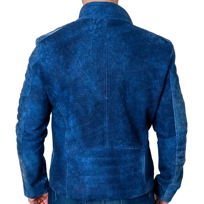 Blue Suede Leather Jacket 2