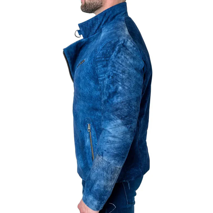Blue Suede Leather Jacket 3