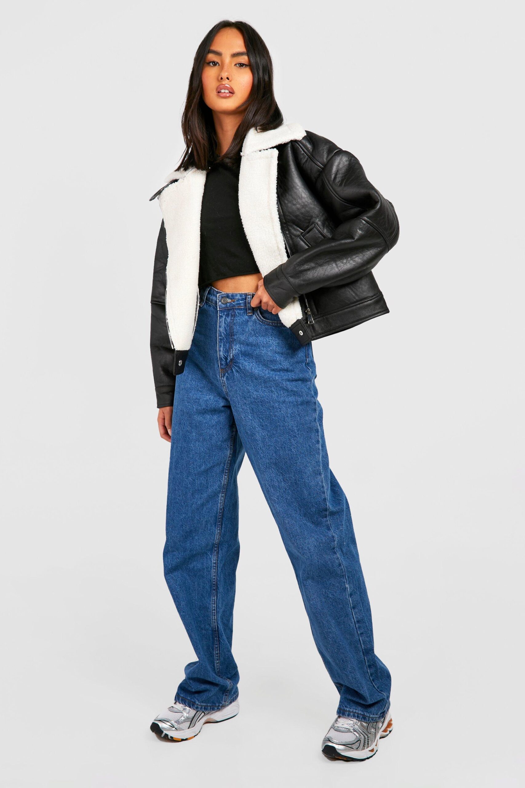 Borg Lined Hooded Aviator Jacket