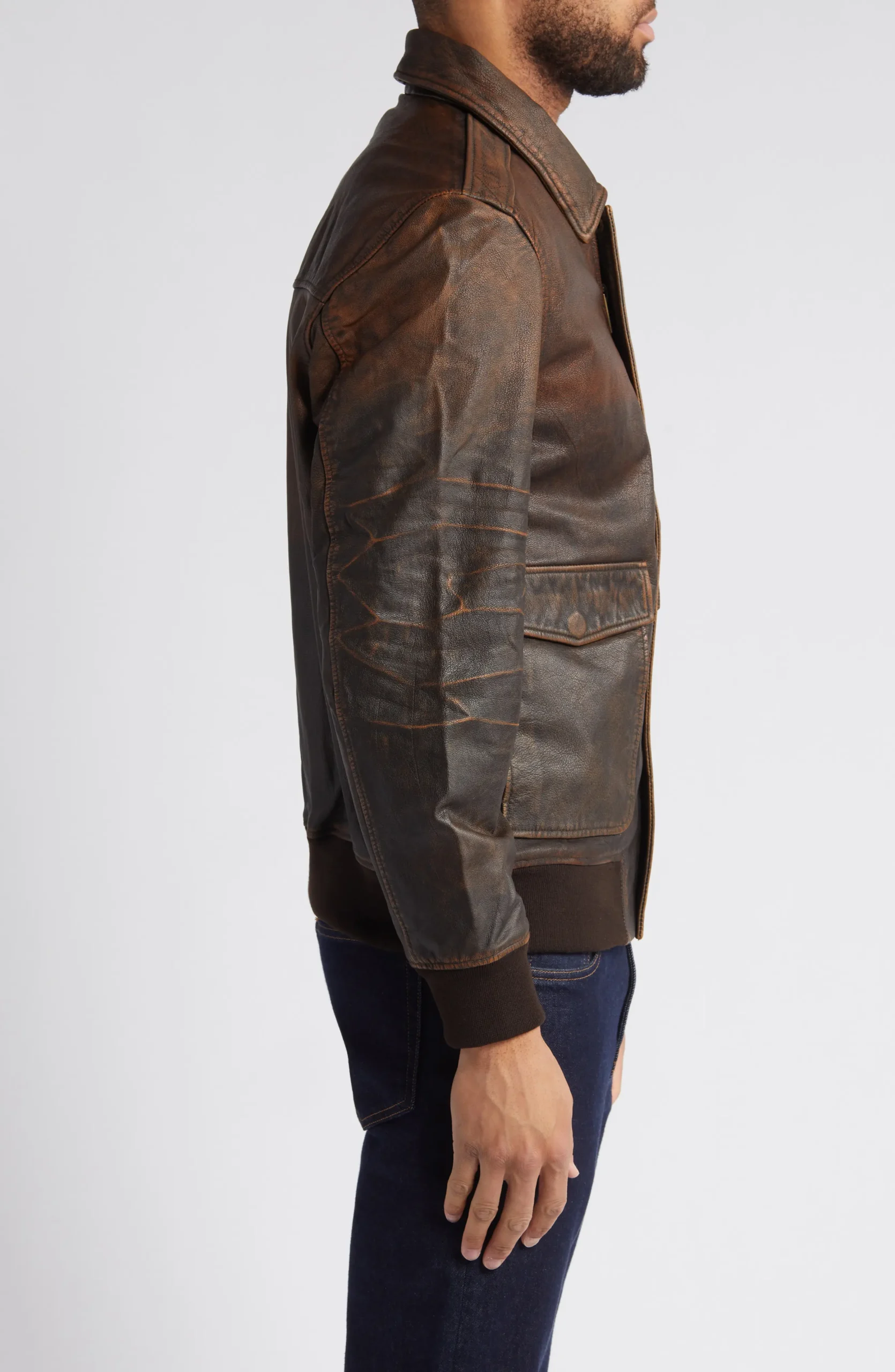 Brown Aviator Jacket Mens