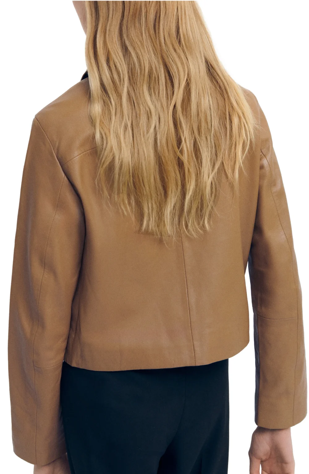 Brown Cropped Aviator Jacket