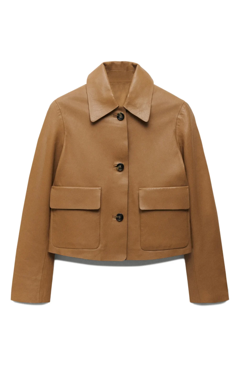 Brown Cropped Aviator Jacket